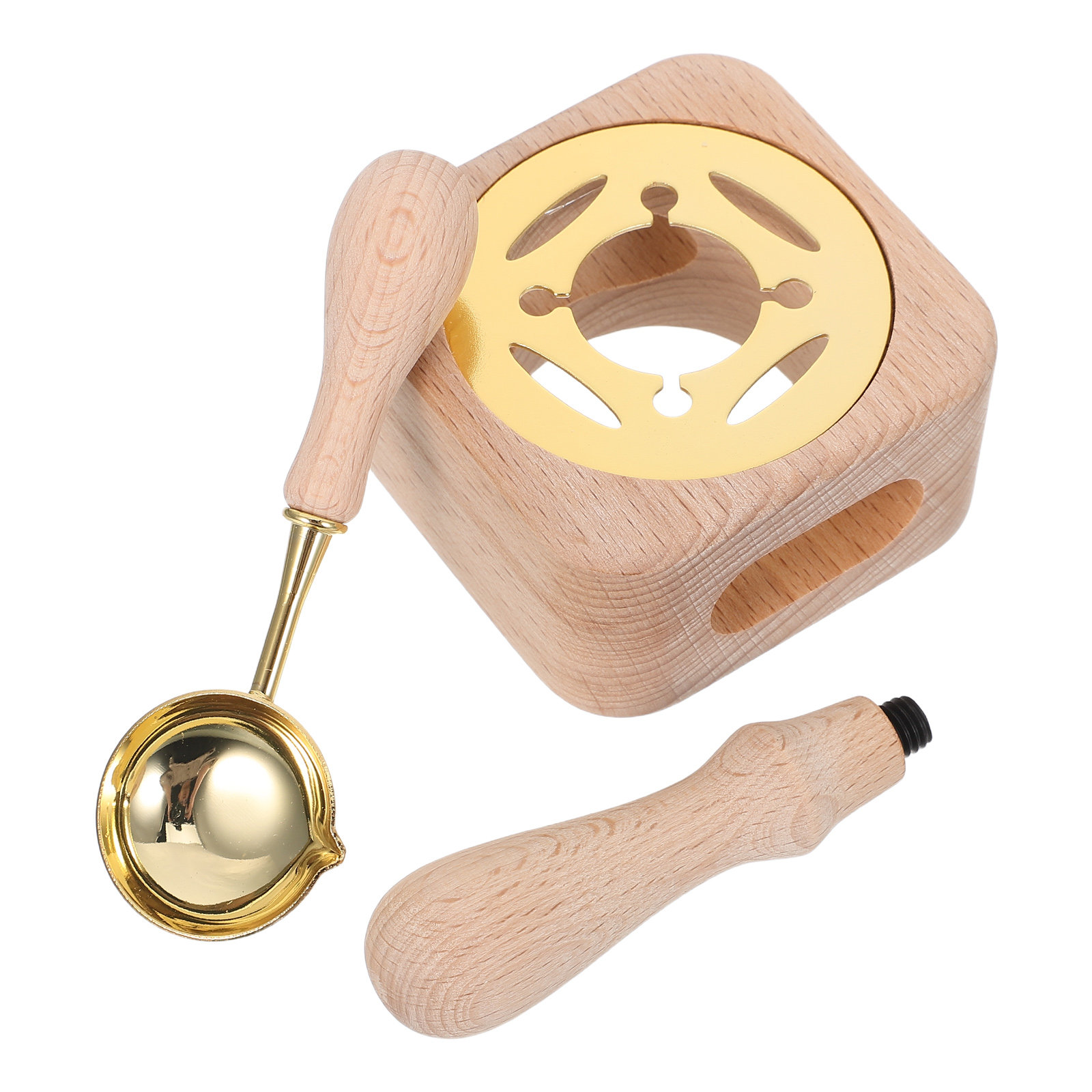 Wax Seal Stamp Set - 1 Set Waxzegelstempelset, natuurlijke houtlook, retro